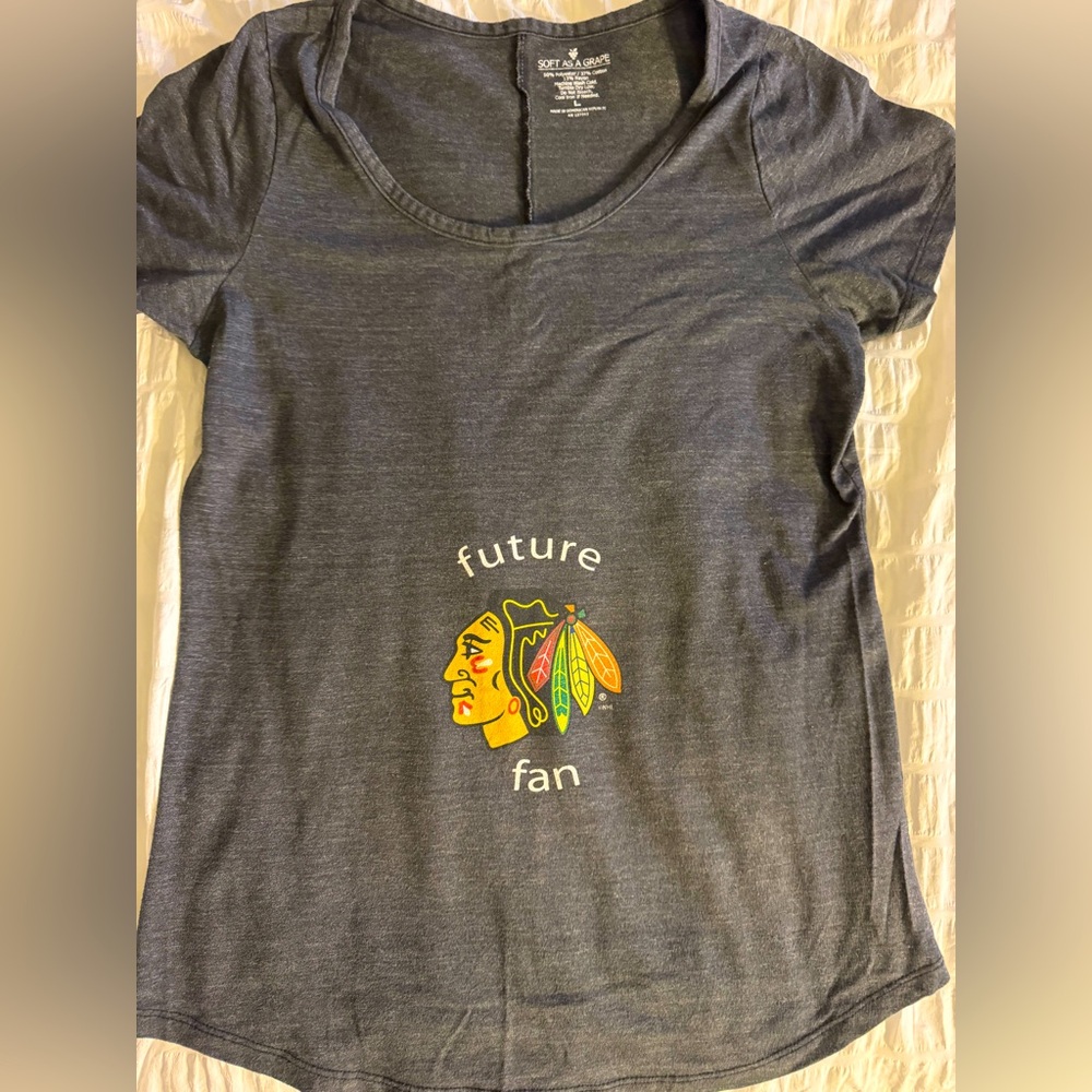 Future Blackhawks Fan Maternity Shirt Size Large